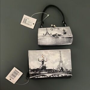 Eiffel Tower zippered wallet and mini coin purse. Purchased at Eiffel Tower NWT